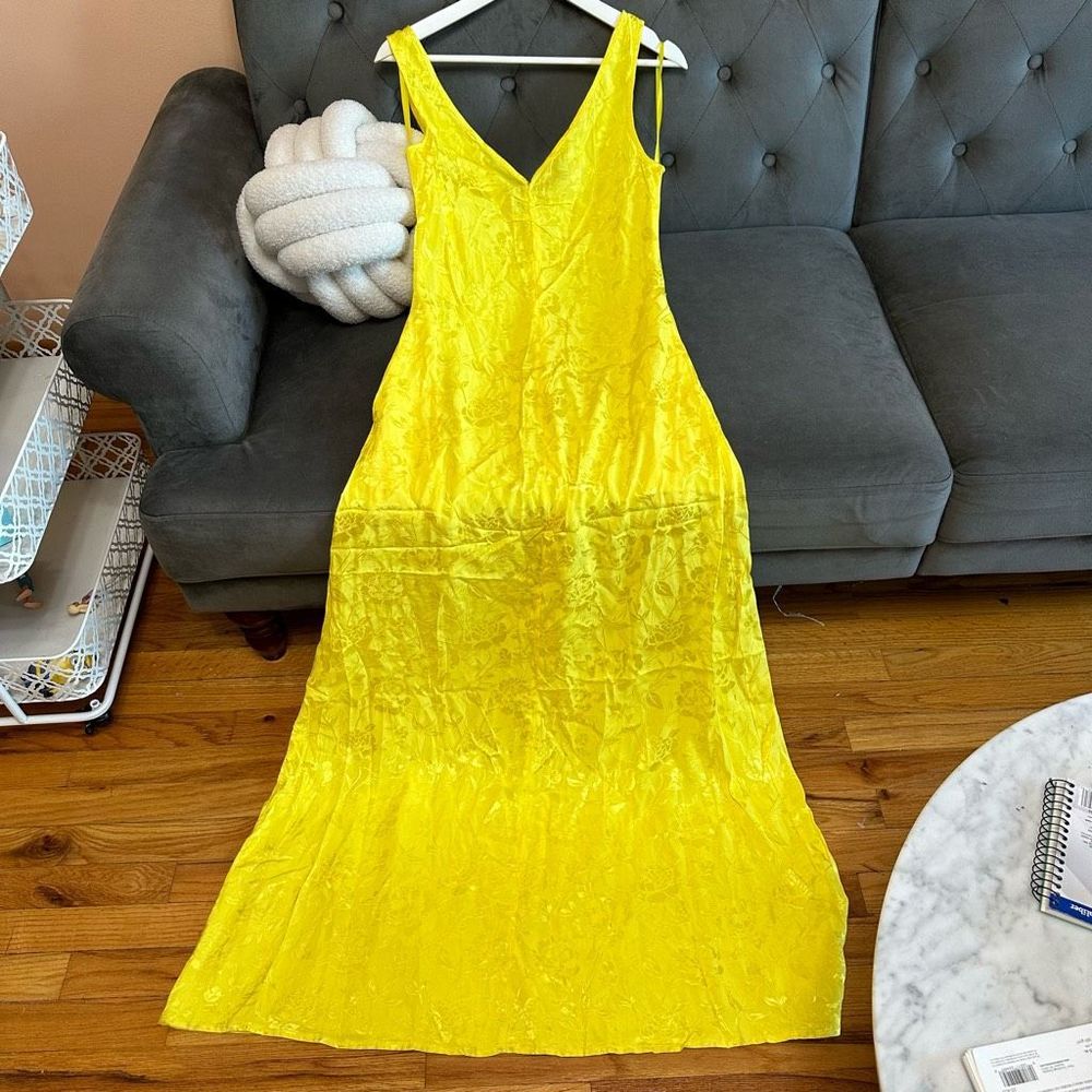 Staud yellow maxi dress sz 4 (bb4990)